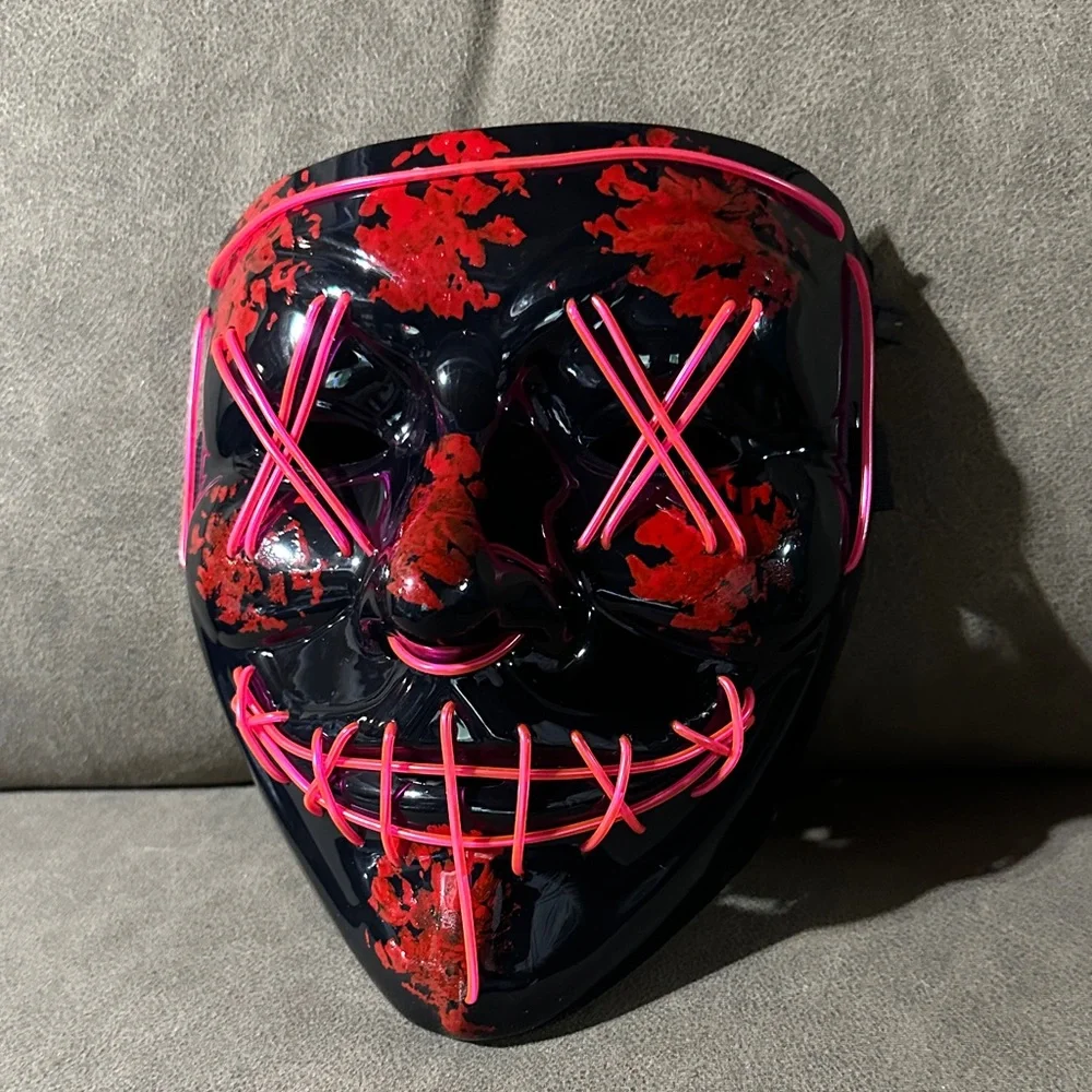 Black and Red LED Halloween Mask